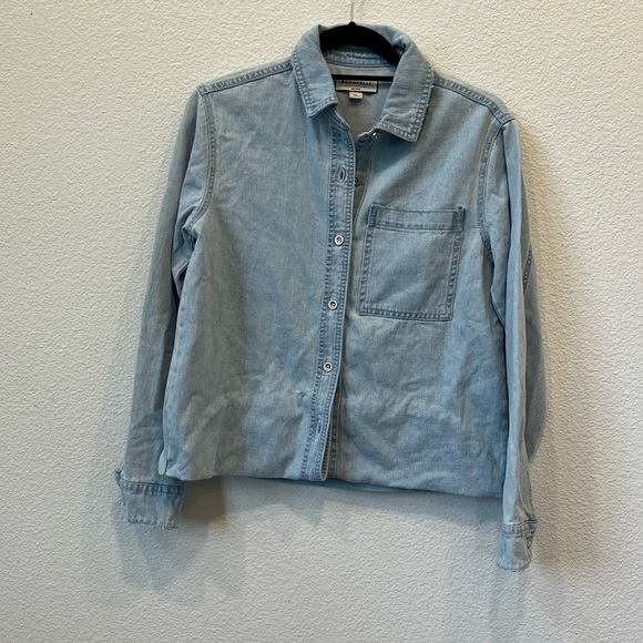 Bagatelle Light Blue Denim Oversized Button Down Shirt - Picture 1 of 4